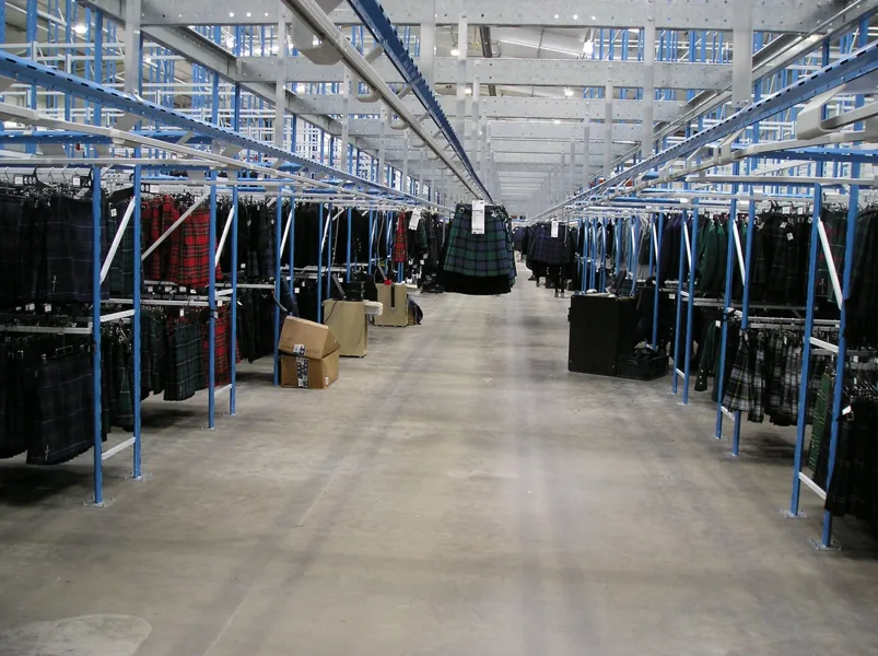 Dresswear hire: garment tracking and sortation installation shown in the case study